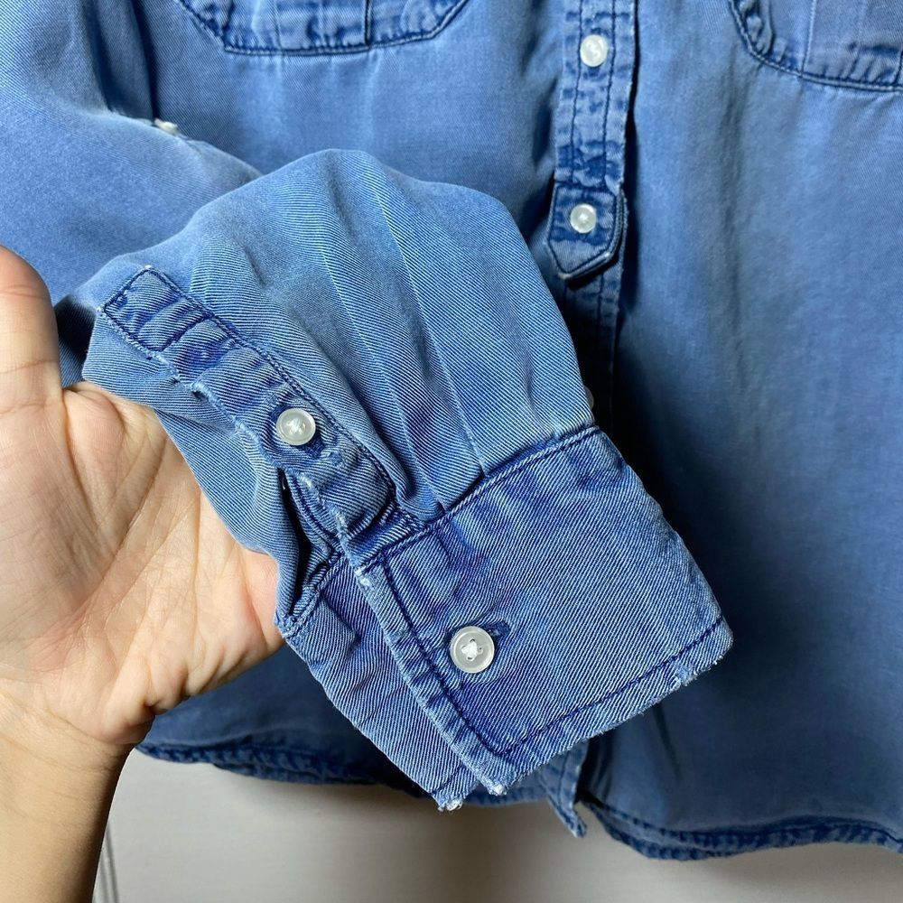 BANANA REPUBLIC Dillon Classic Fit Tencel Denim Utility Shirt Blue Sz Small - Picture 6 of 10